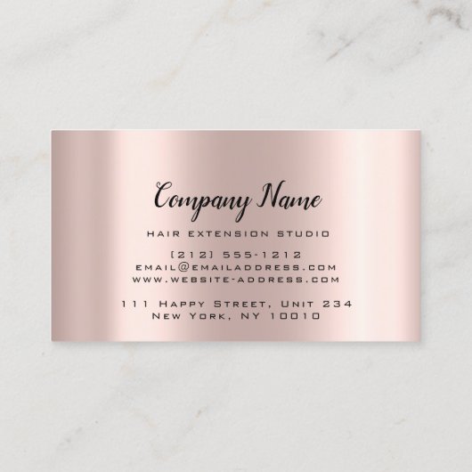 Haarverlängerung Rose Crown Spark Diamond Terminkarte (Rückseite)