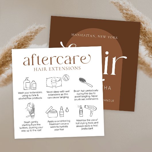 Haarverlängerungen Nachsorge Modernes Boho Terraco Quadratische Visitenkarte