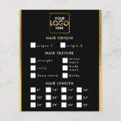 Haarverlängerungen Wig-Bestellformular Haar-Brand Flyer (Hinten)