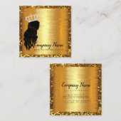 Haarverlängerungshaar Diamond Gold Square Glitzer Terminkarte (Vorne/Hinten)