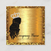 Haarverlängerungshaar Diamond Gold Square Glitzer Terminkarte (Vorderseite)