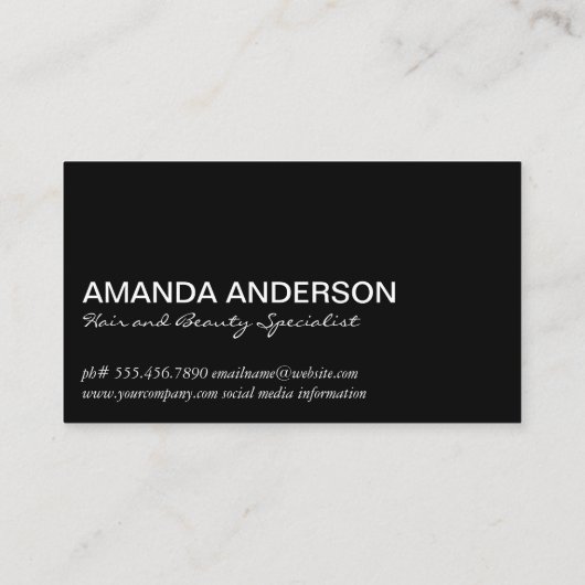 Haarwerkzeug | Kiss Glitzer Tropfen Visitenkarte (Rückseite)