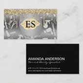 Haarwerkzeug | Kiss Glitzer Tropfen Visitenkarte (Vorne/Hinten)