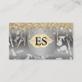 Haarwerkzeug | Kiss Glitzer Tropfen Visitenkarte (Vorderseite)