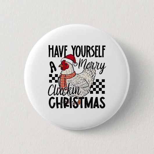 Hab dir ein fröhliches gluckendes Weihnachtsküken  Button (Vorderseite)