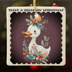 Hab ein quakendes Weihnachten Enten-Laune Unartig Keramikornament