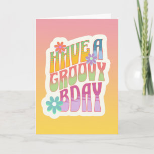 Hab Geburtstag mit Schwung   Retro Hippie Karte