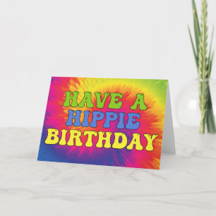 Hab Geburtstag wie ein Hippie mit T-Shirt in Tie D Karte