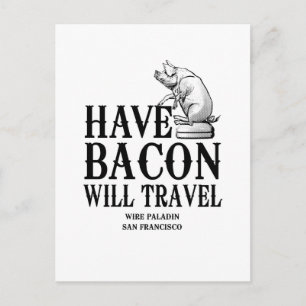 Habacon Will Travel Postkarte