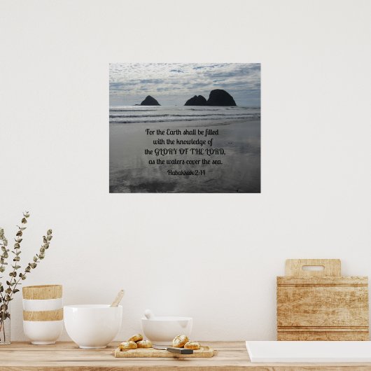 Habakkuk 2:14 Denn die Erde wird mit.. Poster (Küche)