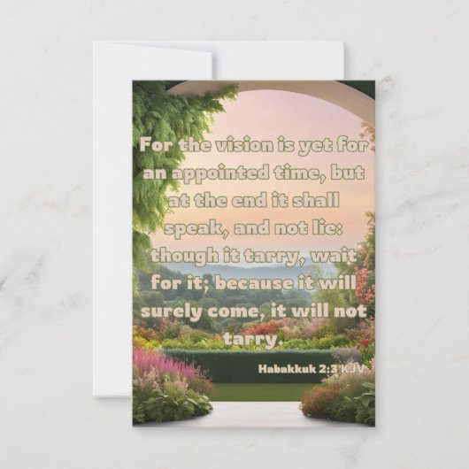 Habakkuk 2:3 KJV Bible Verse Pic Greeting Card Karte (Vorderseite)