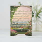 Habakkuk 2:3 KJV Bible Verse Pic Greeting Card Karte (Stehend Vorderseite)
