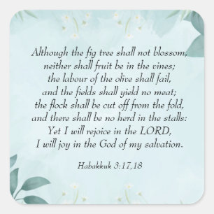 Habakkuk 3:17,18 quadratischer aufkleber