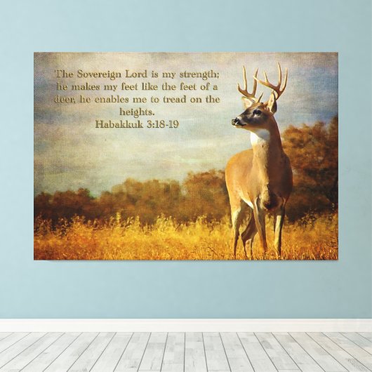 Habakkuk 3:18 Inspirational Leinwanddruck (Insitu (Holzboden))