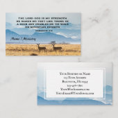 Habakkuk 3:19 Bibel Verse Deer and Mountains Visitenkarte (Vorne/Hinten)