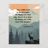 Habakkuk 3:19 Bibel Verse Deer on a Mountain Postkarte (Vorderseite)