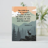 Habakkuk 3:19 Bibelverse Hirschgebirge Flachkarte (Stehend Vorderseite)