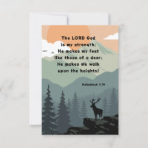 Habakkuk 3:19 Bibelverse Hirschgebirge Flachkarte