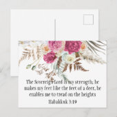 Habakkuk 3:19 Bibelverse Motivierend Postkarte (Vorne/Hinten)