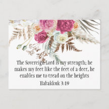 Habakkuk 3:19 Bibelverse Motivierend Postkarte