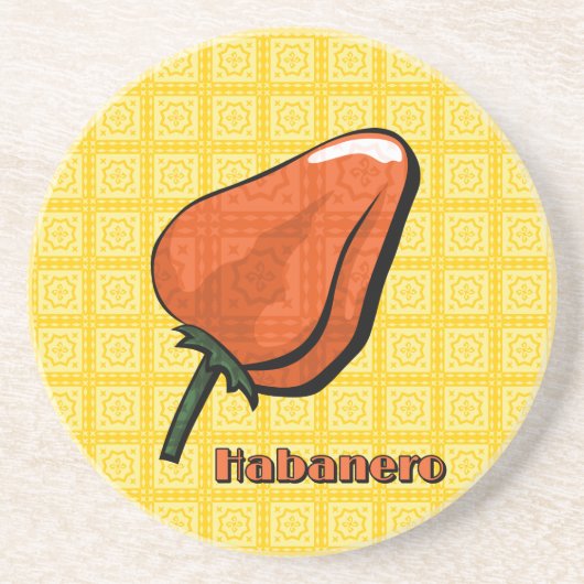 Habanero Chili Pepper Sandstone Untersetzer (Vorne)