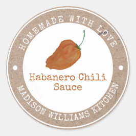 Habanero Chili Sauce Homemade | Orange Chili Runder Aufkleber