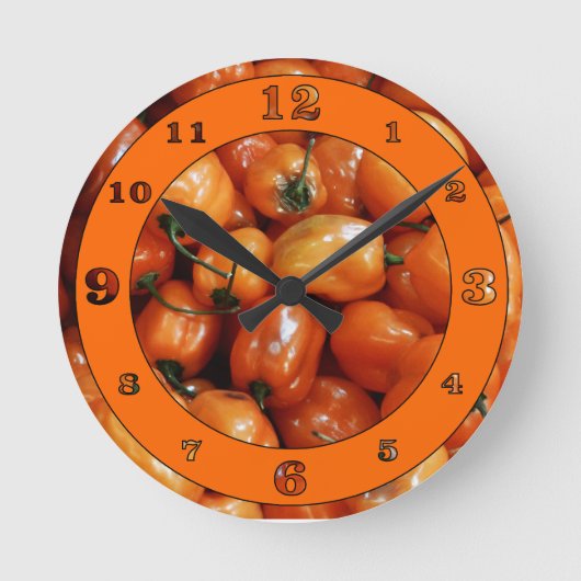 Habanero Chilies Numbered Runde Wanduhr (Vorderseite)