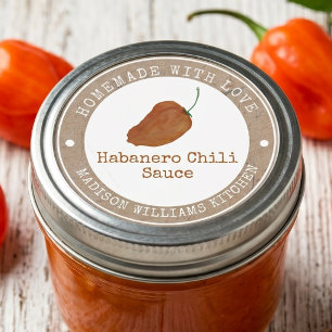 Habanero-Chilisauce selbstgemacht   Orangen-Chili Runder Aufkleber