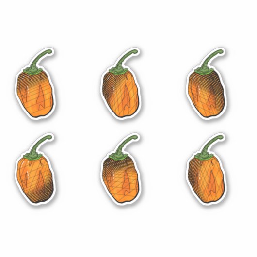 Habanero Pepper Sticker Set (Vorderseite)
