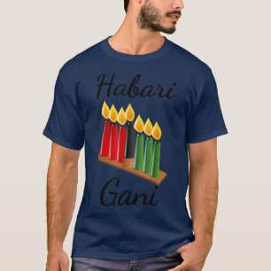 Habari Gani Kinara Kerzen African American Feier T-Shirt