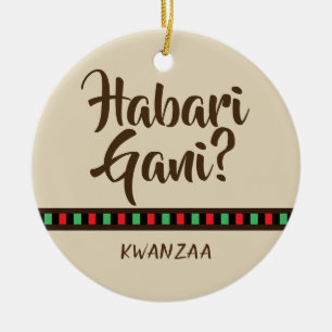 Habari Gani - Kwanzaa-Einzelteile   Verzierung Keramik Ornament
