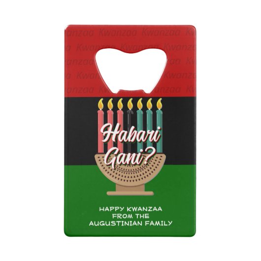 HABARI GANI Kwanzaa Geldbeutel Flaschenöffner (Rückseite)