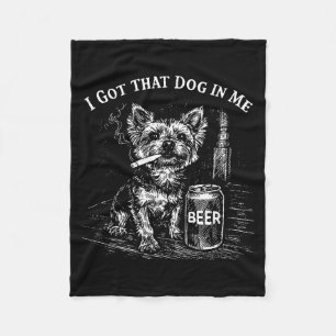 Habe diesen Hund in lustigem Yorkie, der Zigarette Fleecedecke