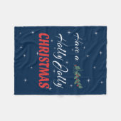 Habe ein Holly Jolly Weihnachten Fleecedecke (Vorderseite (Horizontal))