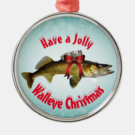 "Habe ein Jolly Walleye Weihnachten!" Ornament Aus Metall (Vorne)