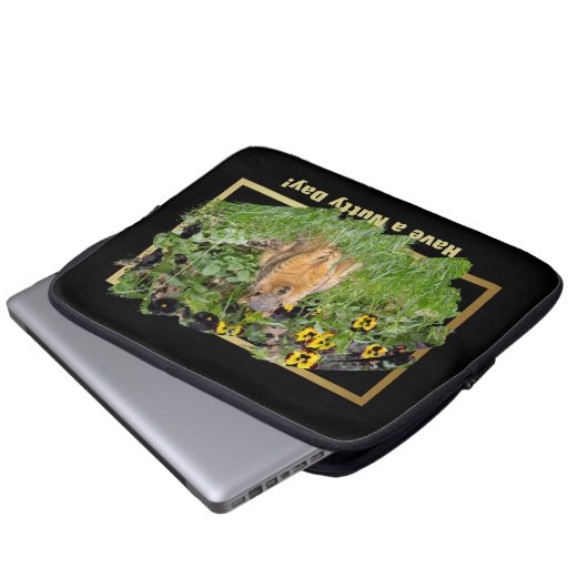 Habe ein Nylonchhörnchen Laptopschutzhülle (Vorne Knopf)