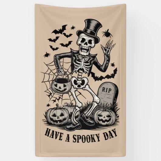 Habe ein tolles Halloween-Skelett Banner (Vertikal)