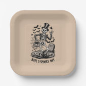 Habe ein tolles Halloween-Skelett Pappteller (Vorderseite)