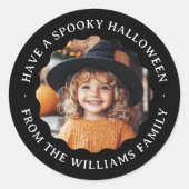 Habe ein unheimliches Halloween-Foto mit scharfen  Runder Aufkleber (Vorderseite)