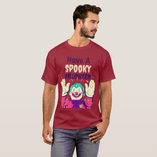 Habe ein unheimliches Halloween mit einer Clowngra T-Shirt (Vorne ganz)