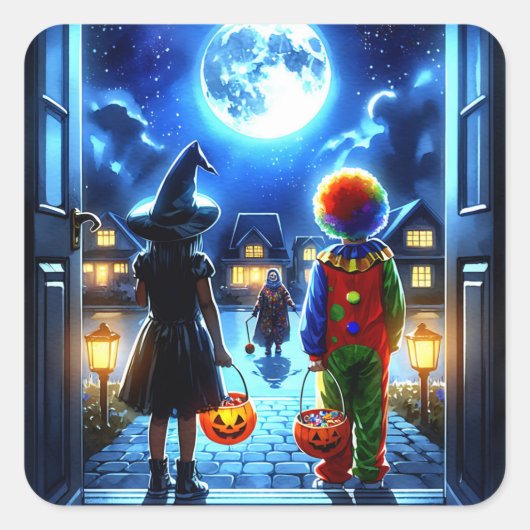 Habe ein unheimliches Halloween Quadratischer Aufkleber (Vorderseite)