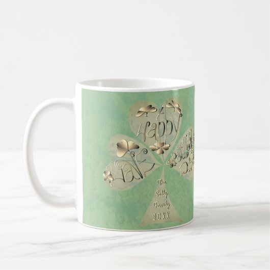 "Habe einen glücklichen St. Patrick's Day" Handges Kaffeetasse (Links)