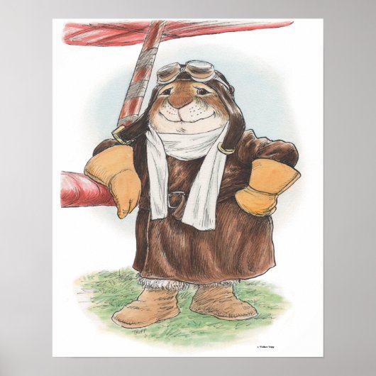 "Habe einen guten Tag, Ace" Pilot Kaninchendruck Poster (Vorne)