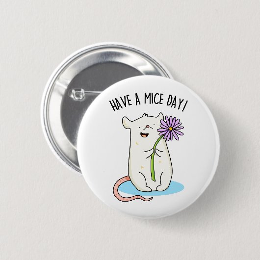 Habe einen Mäuse-Day-Funny-Maus-Puff Button (Vorne & Hinten)