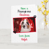 Habe einen schönen Weihnachtsurlaub vom Hund Karte (Gelbe Blume)