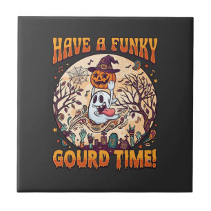 Habe funky Kürbis Zeit Halloween Geist Kürbis_1 Fliese