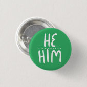HABE/HABM Pronouns Green Handlettering Minimal Button (Vorne & Hinten)