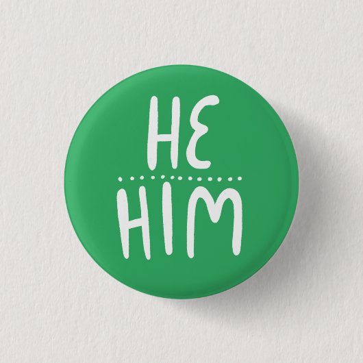 HABE/HABM Pronouns Green Handlettering Minimal Button (Vorderseite)