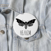 HABE/HABM Pronouns Handgezogenes Moth Insekt Button (Beispiel)