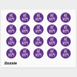 HABE/HABM Pronouns Lila Handschrift Set von Runder Aufkleber